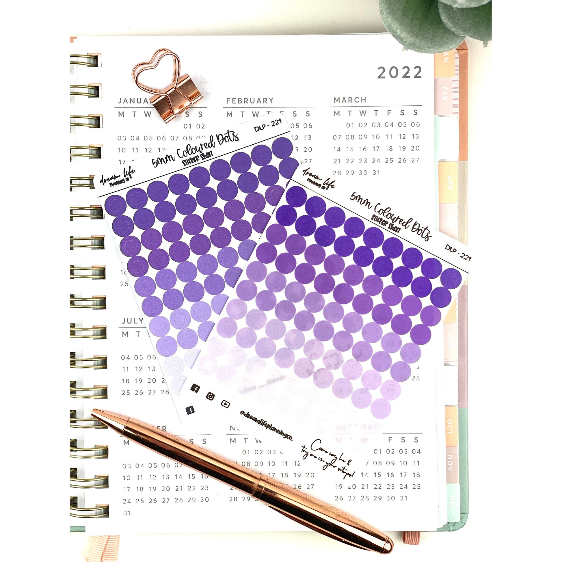 5mm Colour Transparent Dot Stickers | Bullet Journal Stickers | Planner Stickers | Sticker Sheet | Functional Planner Stickers | Mini Dots