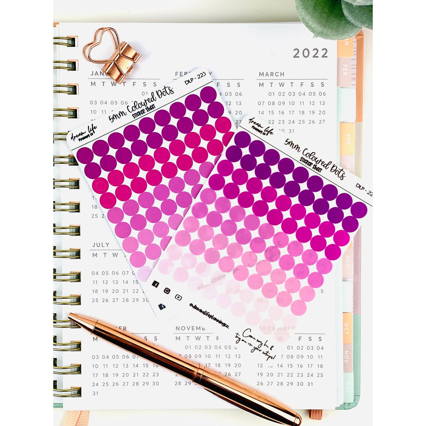 5mm Colour Transparent Dot Stickers | Bullet Journal Stickers | Planner Stickers | Sticker Sheet | Functional Planner Stickers | Mini Dots