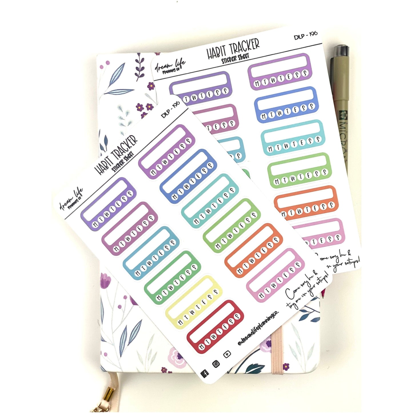 Habit Tracker Boxes | Bullet Journal Stickers | Planner Stickers | Sticker Sheet | Functional Planner Stickers |