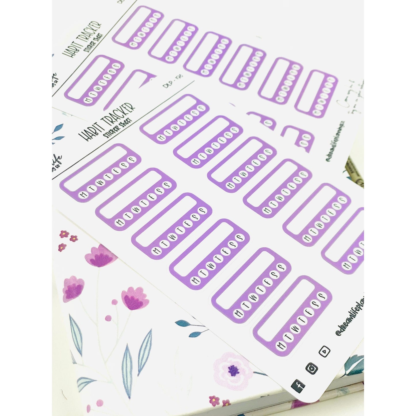 Habit Tracker Boxes | Bullet Journal Stickers | Planner Stickers | Sticker Sheet | Functional Planner Stickers |