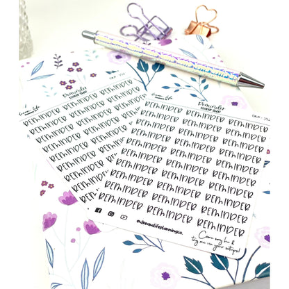 Reminder Stickers, Foiled Script Stickers, Functional Planner Stickers, Bullet Journal Stickers, Planner Stickers,Cute Planner Sticker Sheet