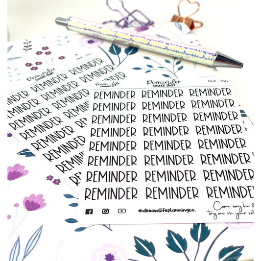 Reminder Stickers, Foiled Script Stickers, Functional Planner Stickers, Bullet Journal Stickers, Planner Stickers,Cute Planner Sticker Sheet