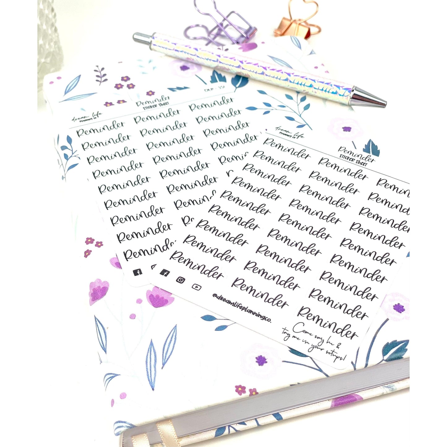 Reminder Stickers, Foiled Script Stickers, Functional Planner Stickers, Bullet Journal Stickers, Planner Stickers,Cute Planner Sticker Sheet