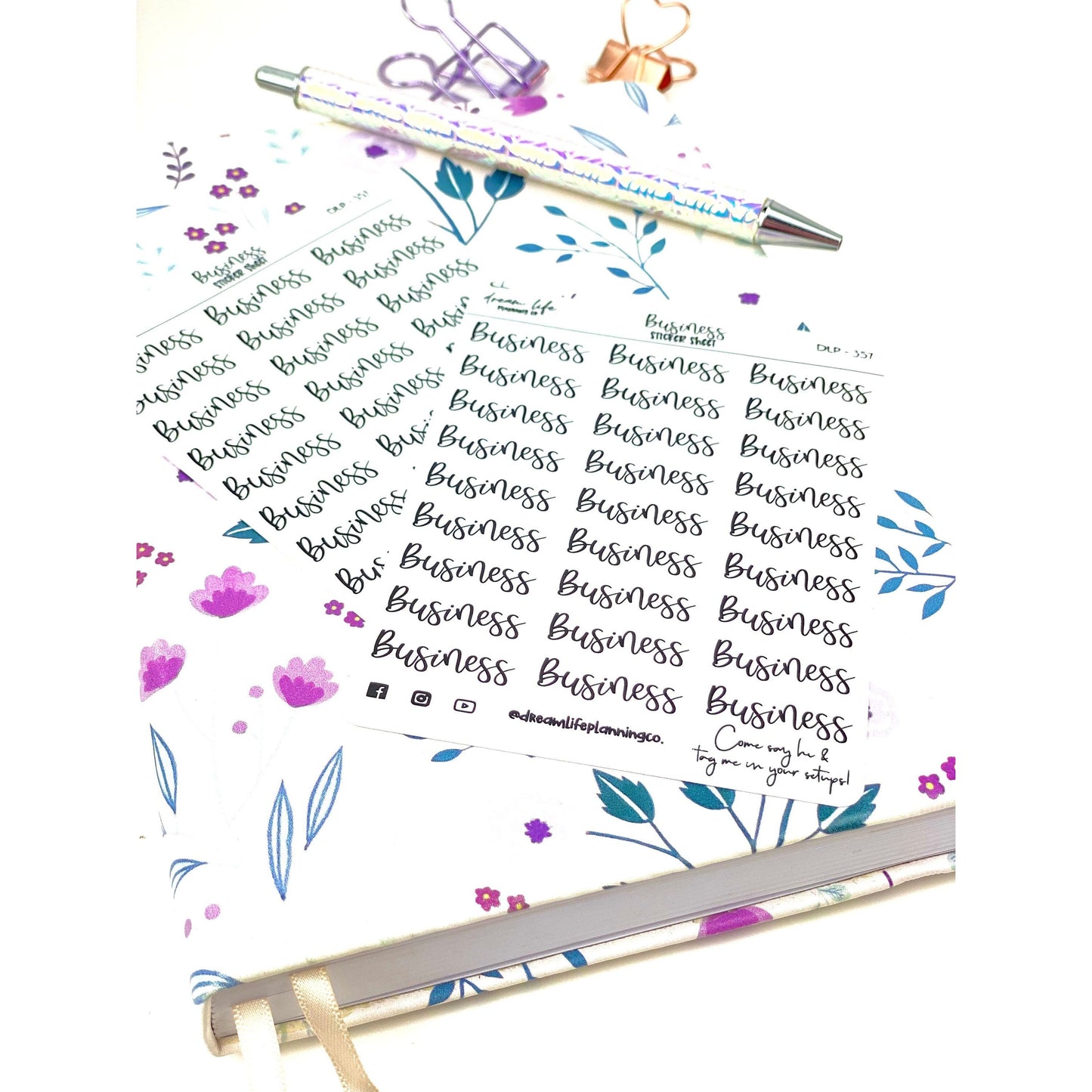 Business Stickers, Foiled Script Stickers, Functional Stickers, Bullet Journal Planner Stickers, Cute Planner Sticker Sheet, Sticker Sheet