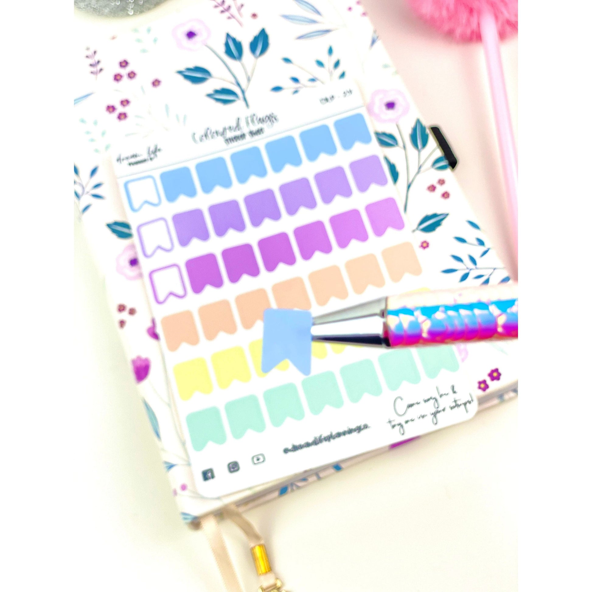 Flag Planner Stickers Pastel Flag Stickers Coloured Flag Stickers Planner Stickers Sticker Sheets Functional Planner Stickers Colored Flags