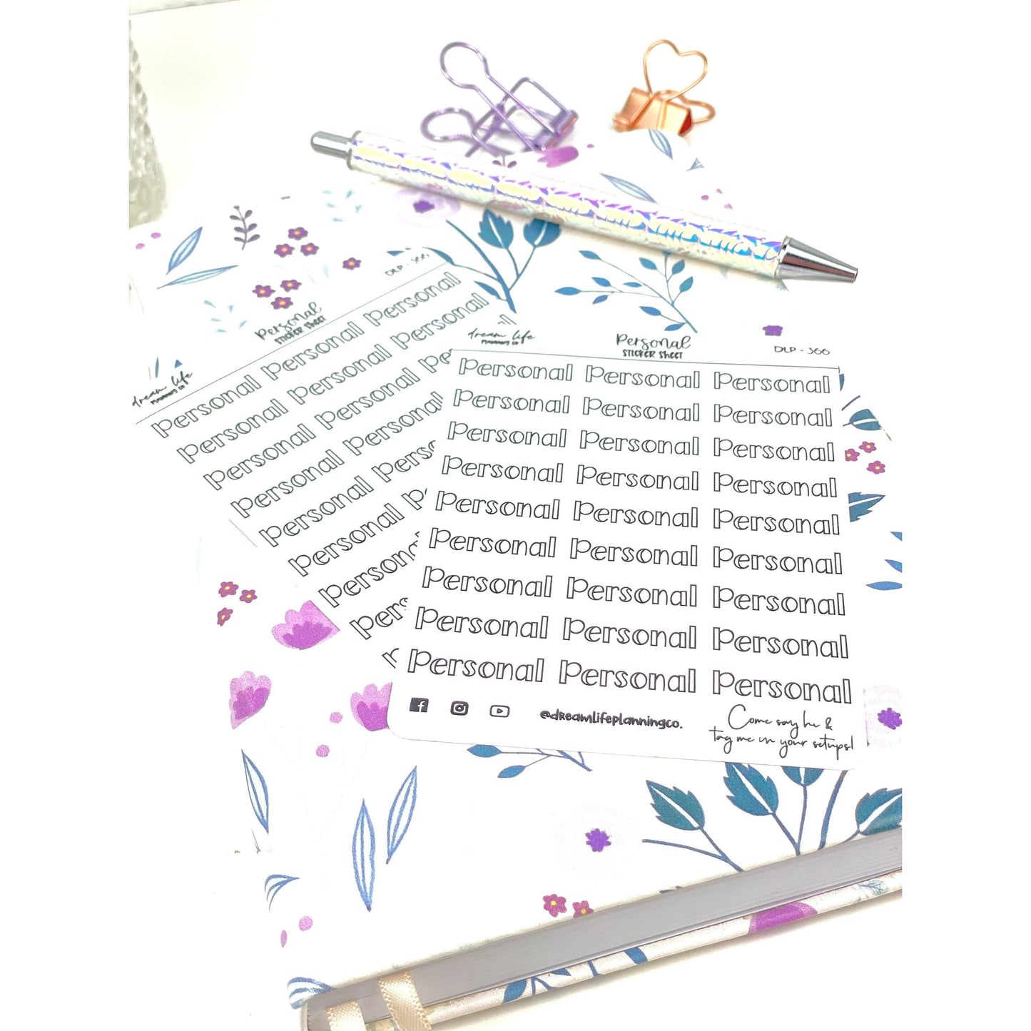 Personal Script Stickers Foiled Script Stickers Bullet Journal Stickers Functional Planner Stickers Word Stickers Sheets Foil Stickers