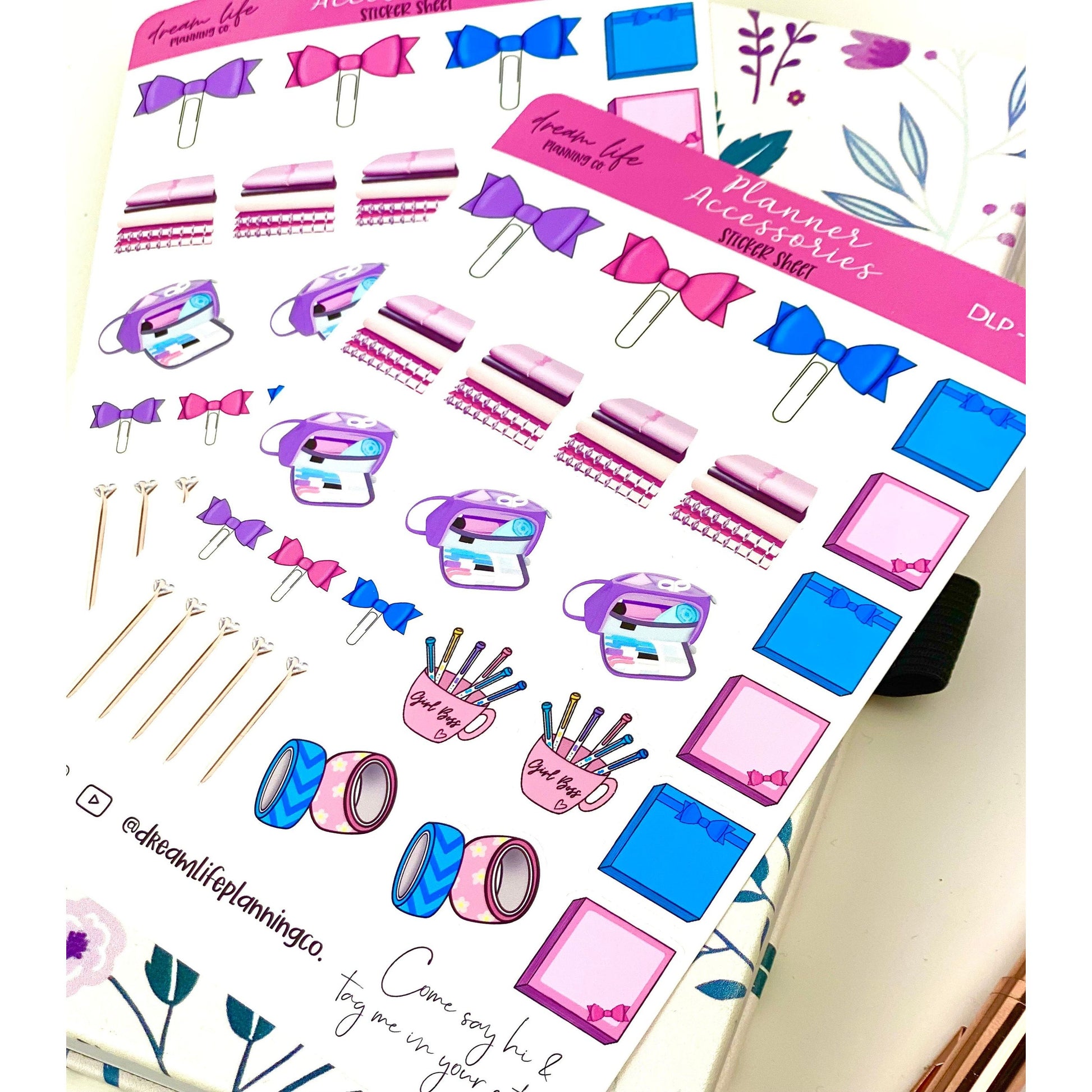 Planner Accessories Stickers | Bows | Washi | Bullet Journal | Planner Stickers | Cute Planner Stickers | Sticker Sheet | BUJO | DLP 009