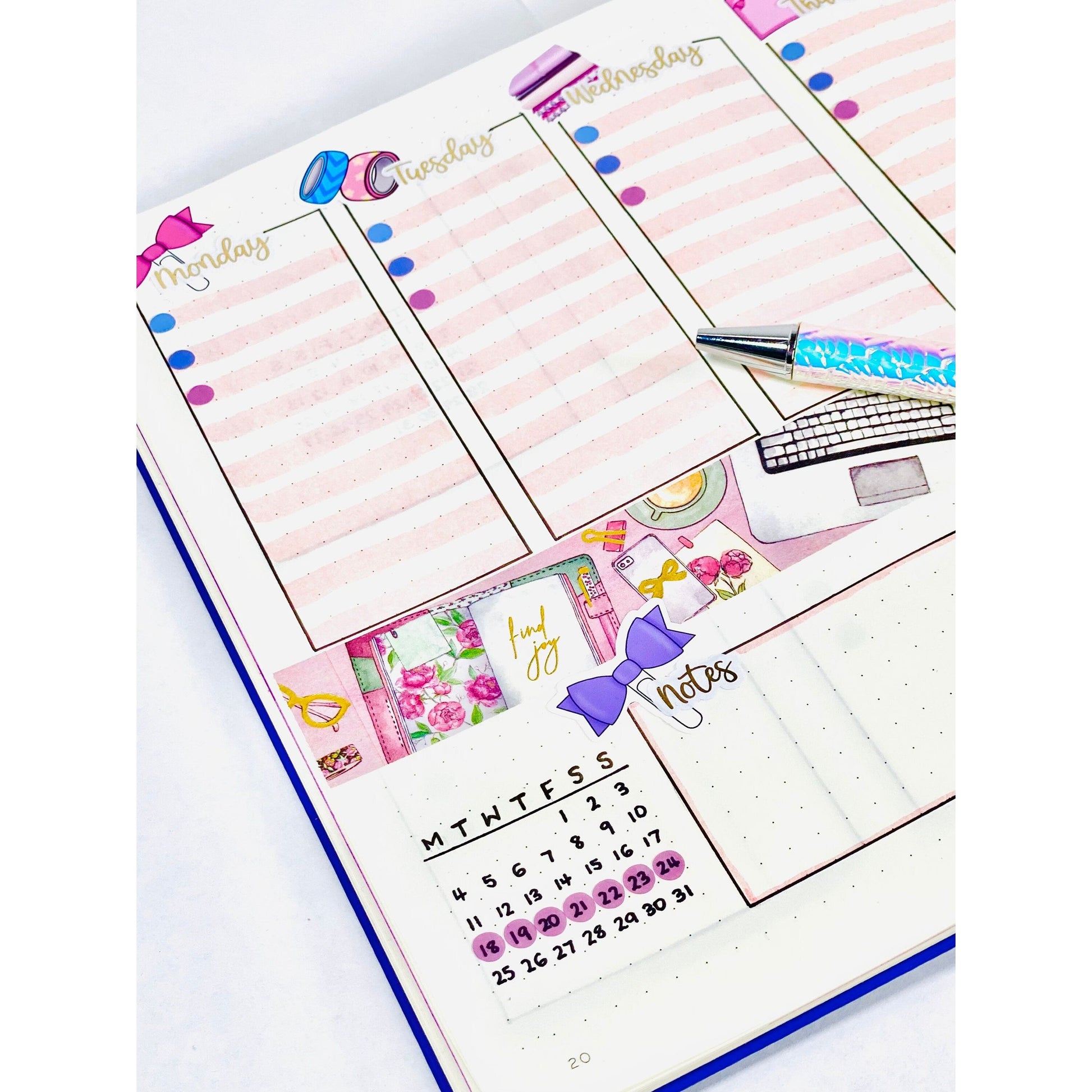 Planner Accessories Stickers | Bows | Washi | Bullet Journal | Planner Stickers | Cute Planner Stickers | Sticker Sheet | BUJO | DLP 009