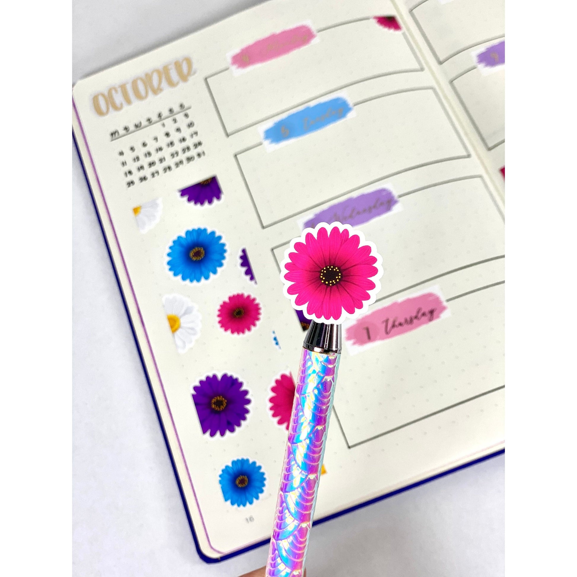 Daisy Stickers for Bullet Journal Stickers for Planners Cute Daisy Planner Sticker Sheet Flower Planner Stickers Deco Sticker Sheets Flowers