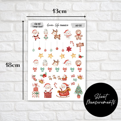 Christmas Decoration Stickers, 42 Christmas Themed Planner Stickers, Bullet Journal, Planner Stickers, Cute Planner Sticker, Sticker Sheet