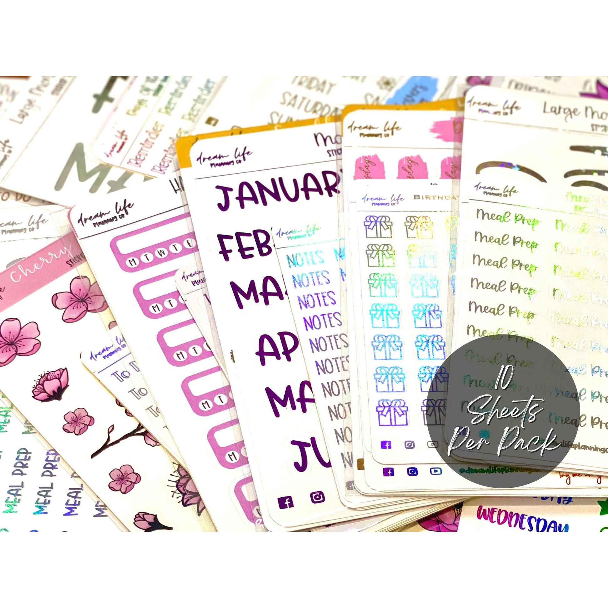 Oops Planner Stickers, Misfit Grab Bags, Mixed Foiled & Decorative Oops Sticker Bags, Mystery Miscut Sticker Packs