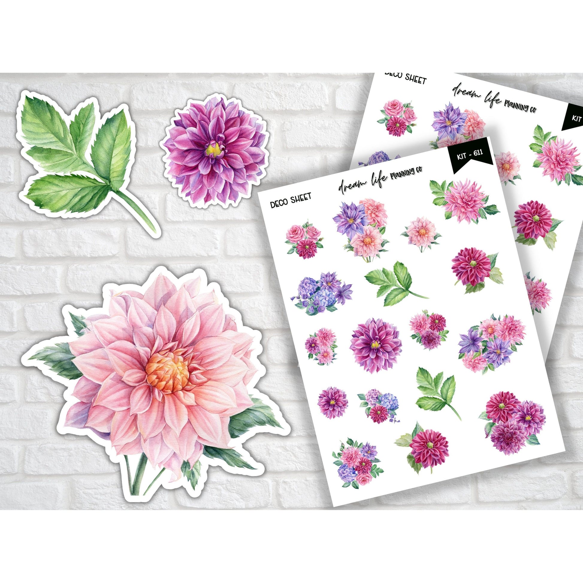 Deco Planner Stickers Floral Decorative Planner Stickers for Bullet Journal Stickers Cute Planner Sticker Sheets Erin Condren Stickers