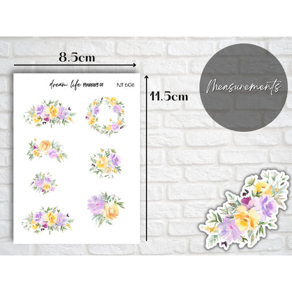 Deco Planner Stickers Floral Decorative Planner Stickers for Bullet Journal Stickers Cute Flower Planner Sticker Sheets Erin Condren