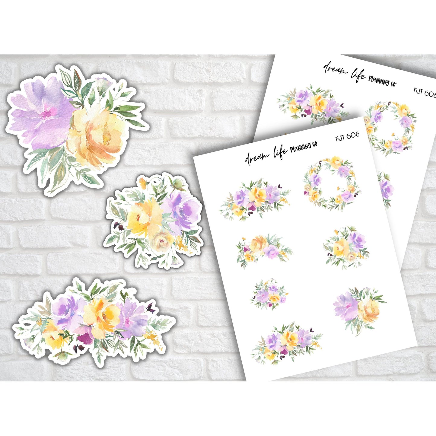 Deco Planner Stickers Floral Decorative Planner Stickers for Bullet Journal Stickers Cute Flower Planner Sticker Sheets Erin Condren