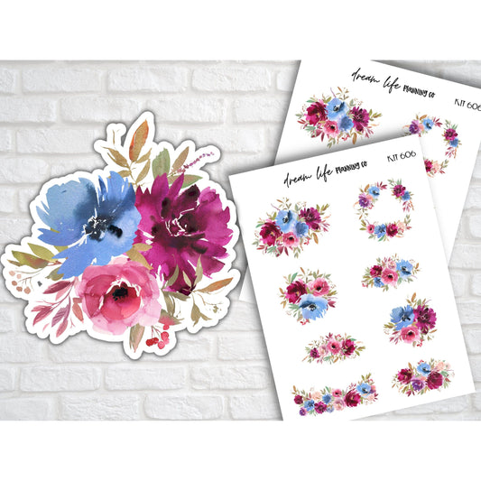 Deco Planner Stickers Floral Decorative Planner Stickers for Bullet Journal Stickers Cute Flower Planner Sticker Sheets Erin Condren