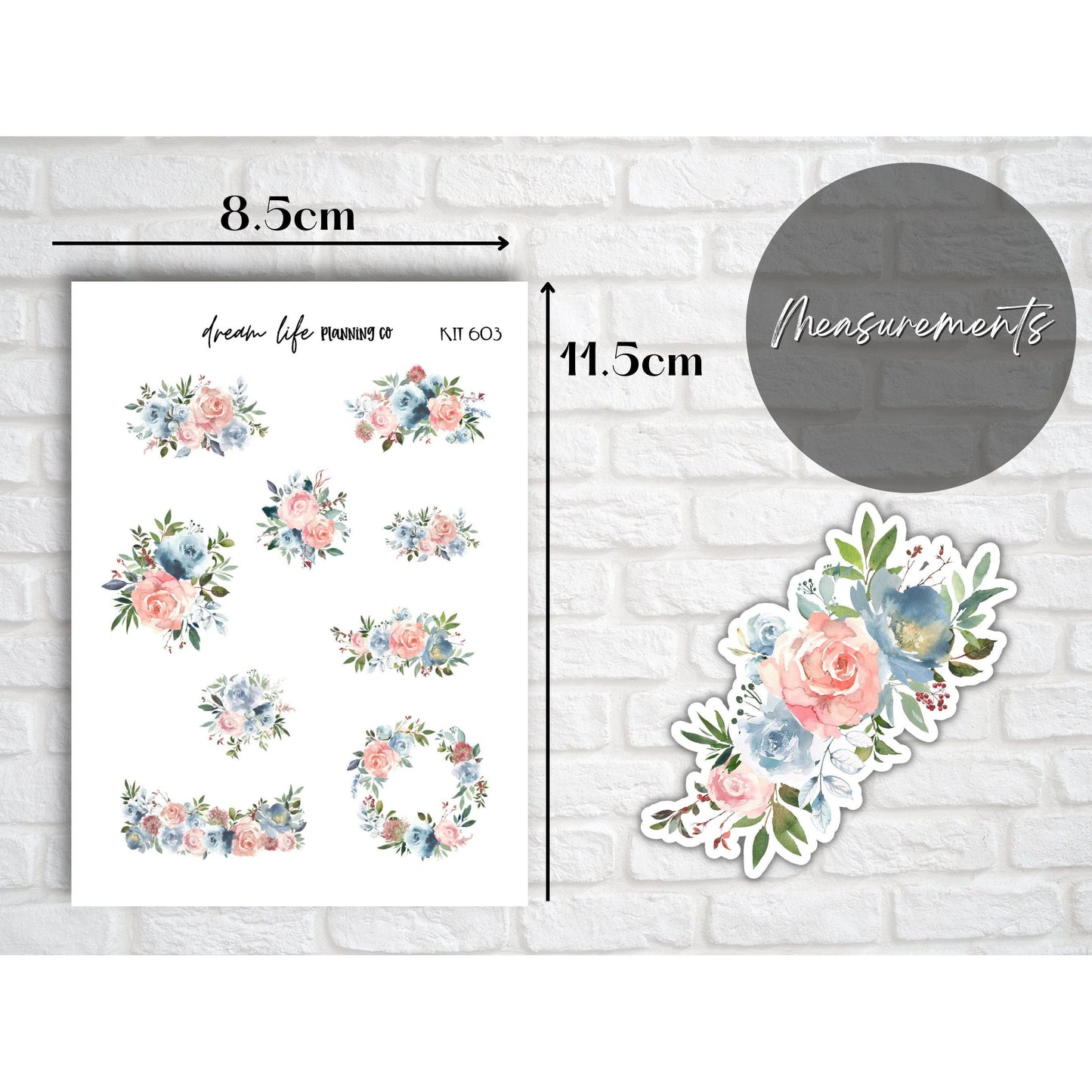 Deco Planner Stickers Floral Decorative Planner Stickers for Bullet Journal Stickers Cute Flower Planner Sticker Sheets Erin Condren Sticker