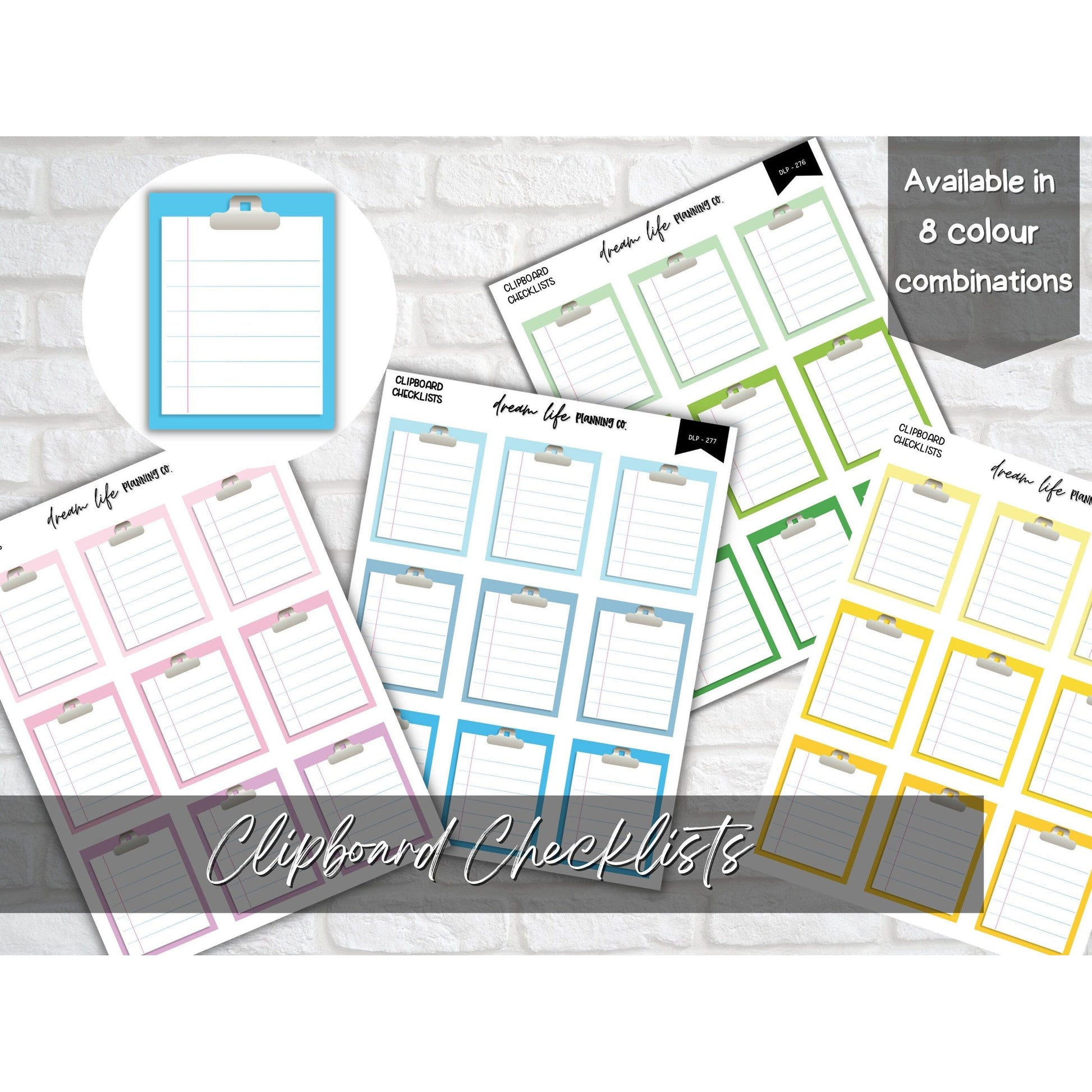 Clipboard Checklist Stickers, To Do List Sticker, Checklist Sticker, Bullet Journal, Planner, Diary, Calendar Sticker, Planner Sticker Sheet