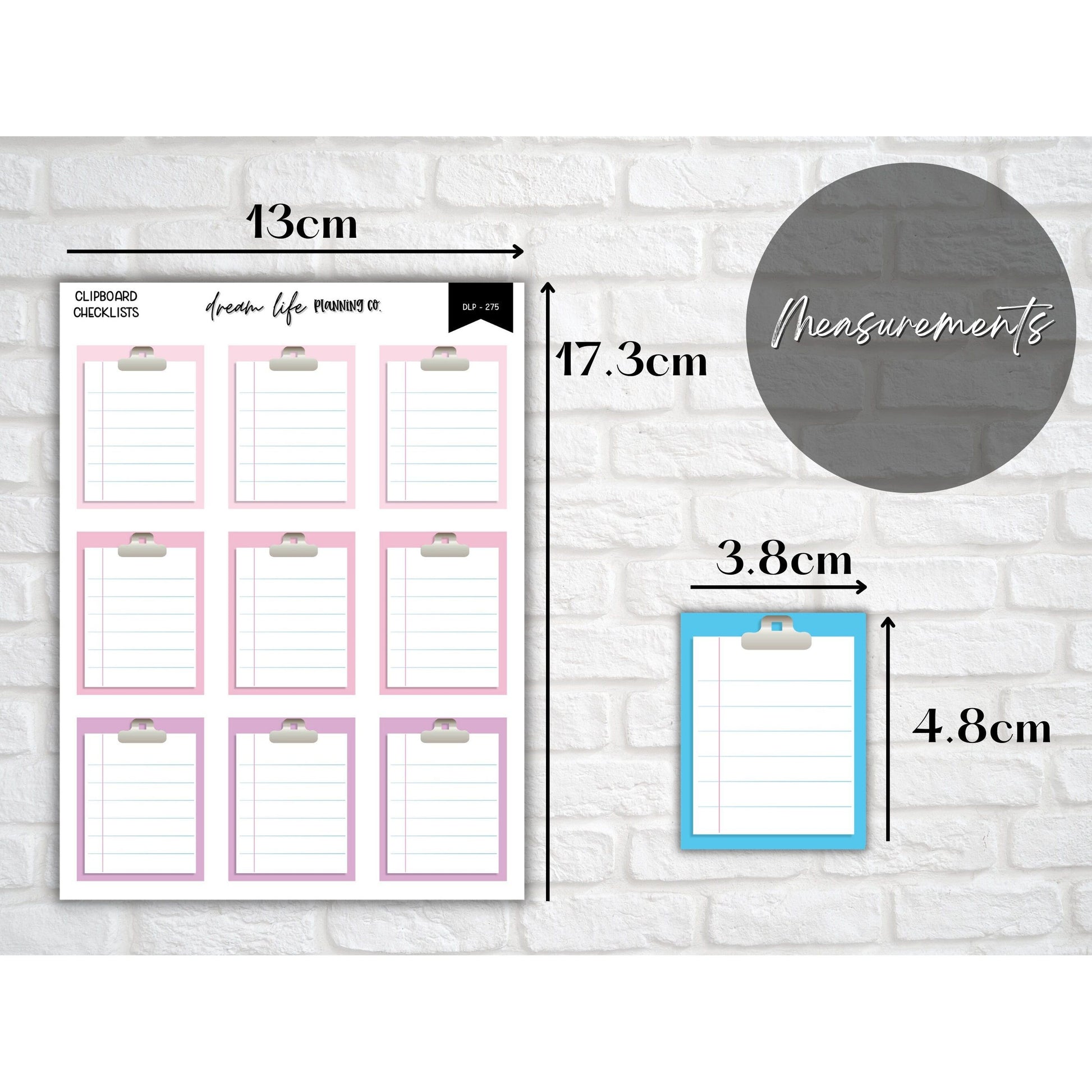 Clipboard Checklist Stickers, To Do List Sticker, Checklist Sticker, Bullet Journal, Planner, Diary, Calendar Sticker, Planner Sticker Sheet