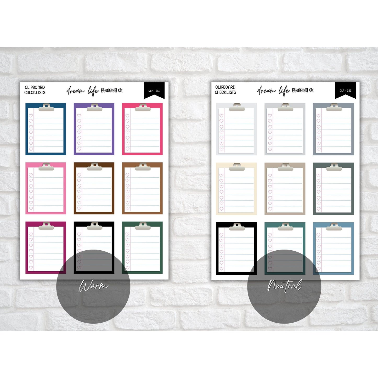 Clipboard Checklist with Hearts Stickers, To Do List Sticker, Checklist Sticker, Bullet Journal, Planner, Calendar Sticker, Planner Stickers