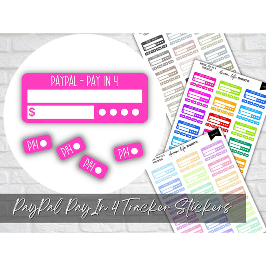 PayPal Pay in 4 Tracking Stickers, Budgeting Calendar Stickers, Bullet Journal, Planner, Diary, Calendar Stickers, Planner Sticker Sheet