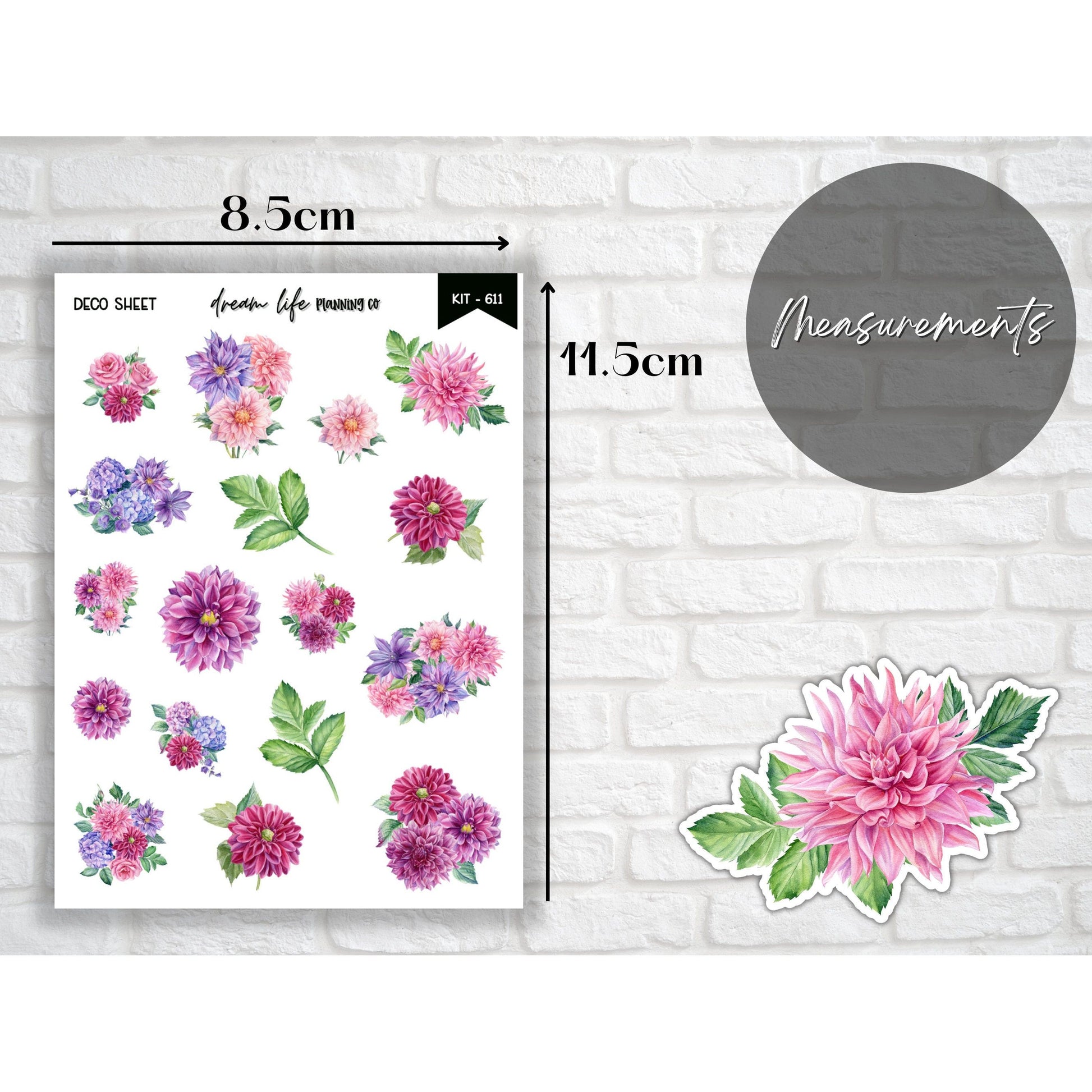 Deco Planner Stickers Floral Decorative Planner Stickers for Bullet Journal Stickers Cute Planner Sticker Sheets Erin Condren Stickers