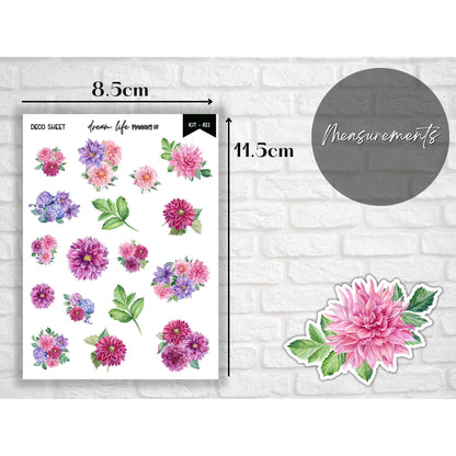 Deco Planner Stickers Floral Decorative Planner Stickers for Bullet Journal Stickers Cute Planner Sticker Sheets Erin Condren Stickers