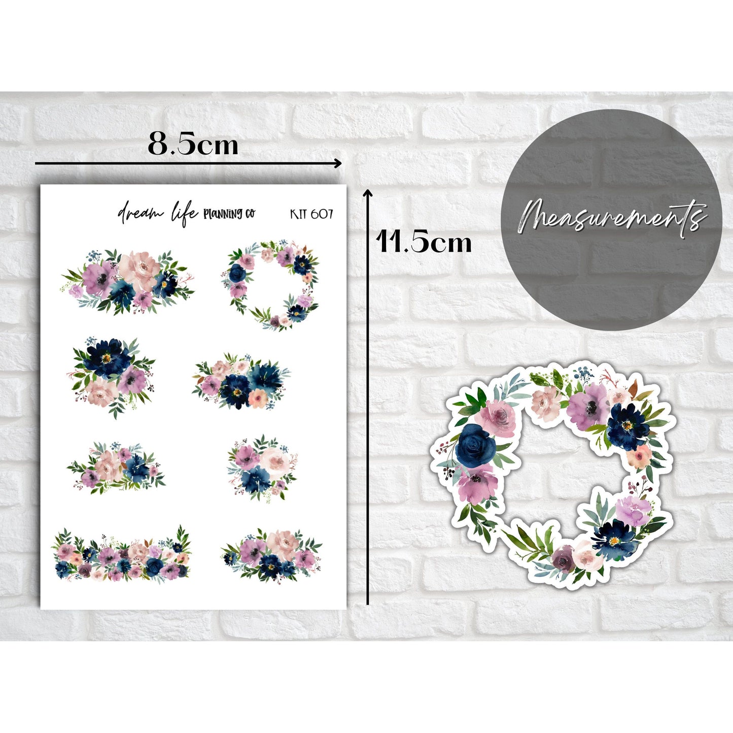 Flower Planner Stickers Floral Decorative Planner Stickers for Bullet Journal Stickers Cute Flower Planner Sticker Sheets Erin Condren Deco