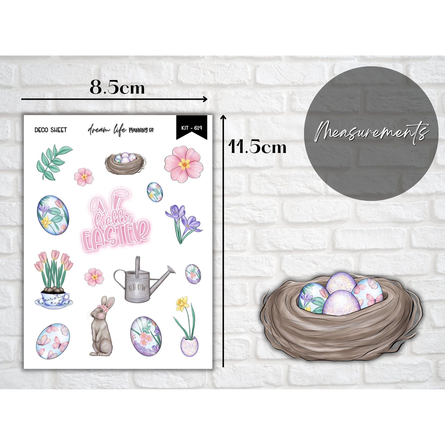 Easter Deco Planner Stickers Easter Decorative Planner Stickers for Bullet Journal Stickers Cute Easter Planner Sticker Sheets Erin Condren