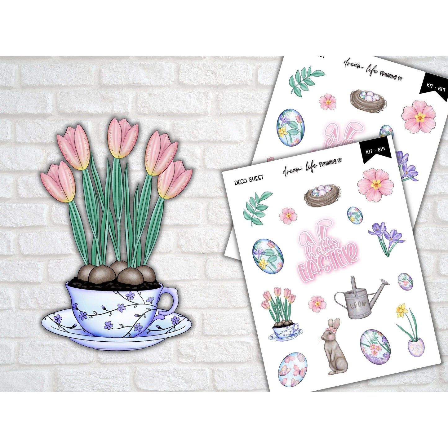 Easter Deco Planner Stickers Easter Decorative Planner Stickers for Bullet Journal Stickers Cute Easter Planner Sticker Sheets Erin Condren