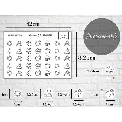 CLEAR Foiled Weather Icons Planner Stickers Bullet Journaling Weather Icons Planner Stickers Foiled Icons Cute Planner Sticker Foil Stickers