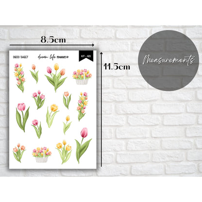 Tulip Deco Planner Stickers Decorative Planner Stickers for Bullet Journal and Planners Stickers Cute Planner Sticker Sheets Tulips