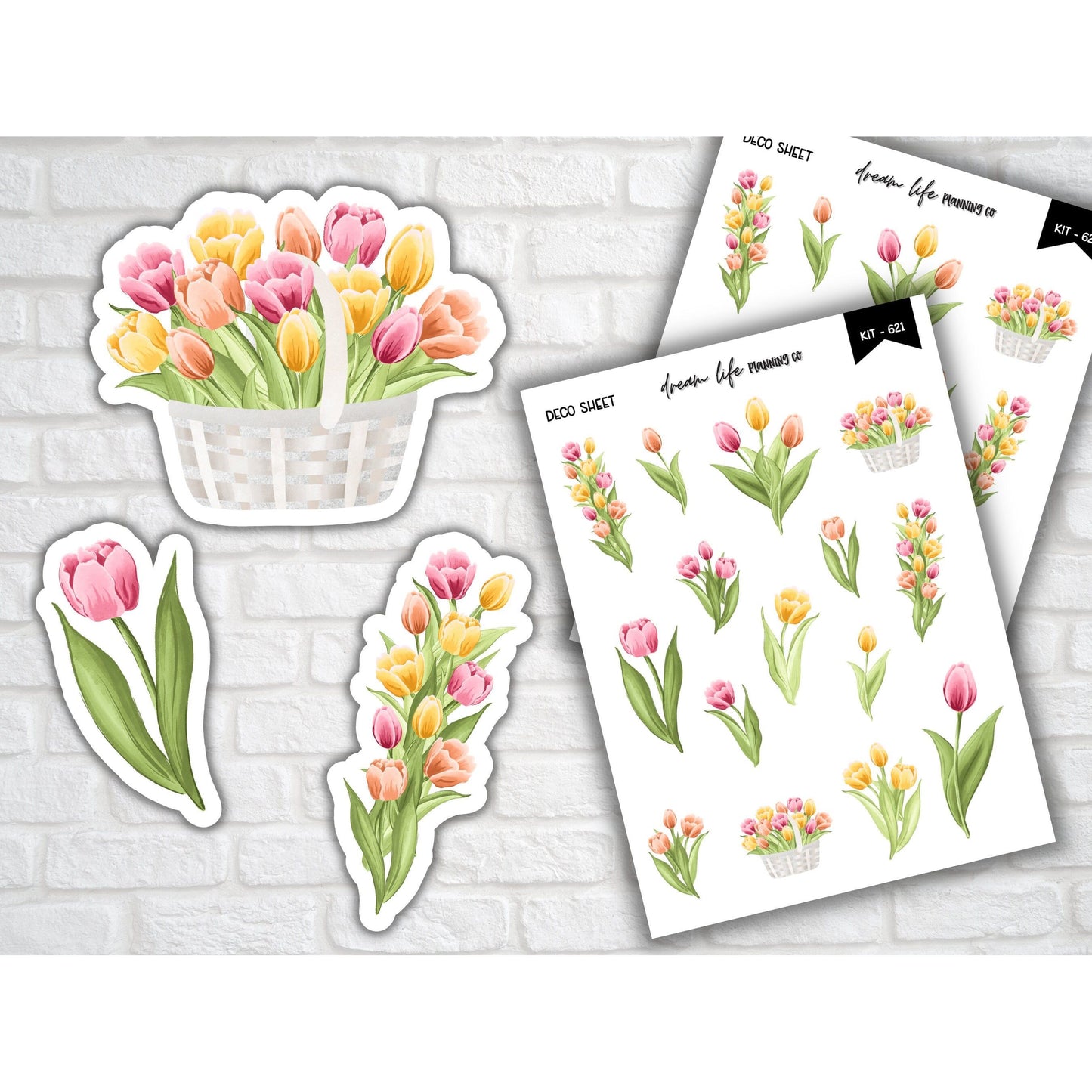 Tulip Deco Planner Stickers Decorative Planner Stickers for Bullet Journal and Planners Stickers Cute Planner Sticker Sheets Tulips