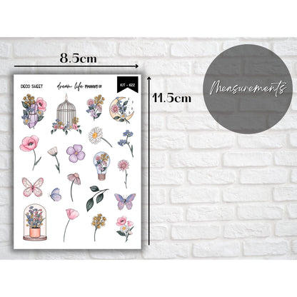 Mystic Moon & Wildflower Deco Planner Stickers Decorative Planner Stickers for Bullet Journal Planners Stickers Cute Planner Sticker Sheets