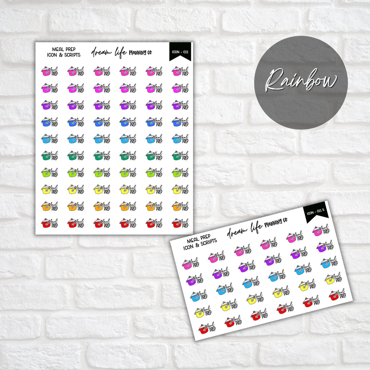 Meal Prep Icon Planner Stickers, Meal Prep Script Stickers, Meal Prep Icon Stickers, Bullet Journal, Planner Diary & Calendar Stickers