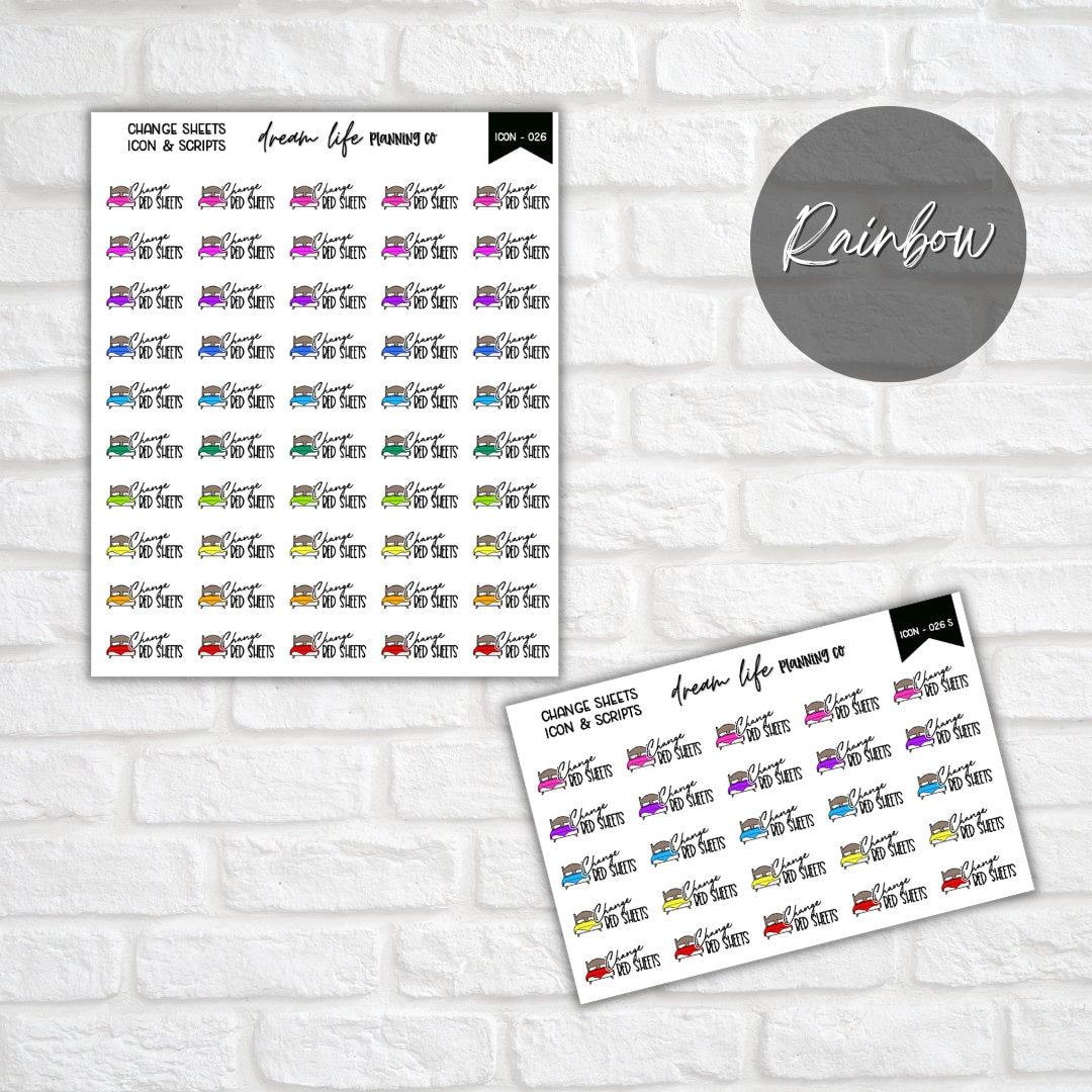 Change Bed Sheets Icon Planner Sticker, Change Sheets Stickers, Icon Stickers, Bullet Journal Stickers, Planner Diary & Calendar Sticker