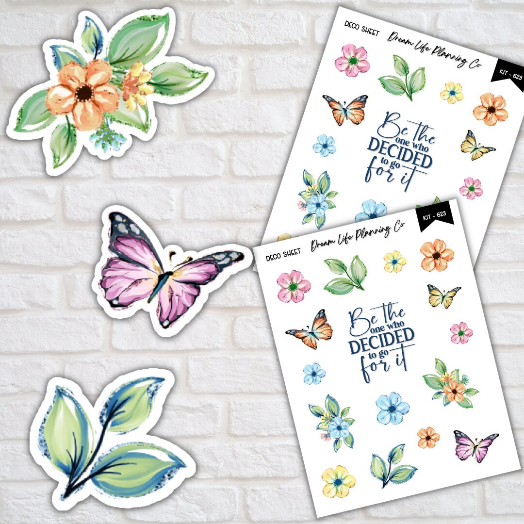 Deco Planner Stickers Butterfly Decorative Planner Stickers for Bullet Journal Stickers Cute Planner Sticker Sheets Erin Condren Stickers