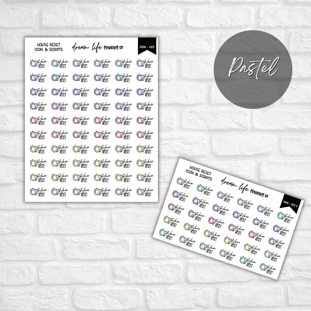 House Reset Planner Sticker, House Reset Stickers, Home Organisation Stickers, Bullet Journal Stickers, Planner Diary & Calendar Sticker