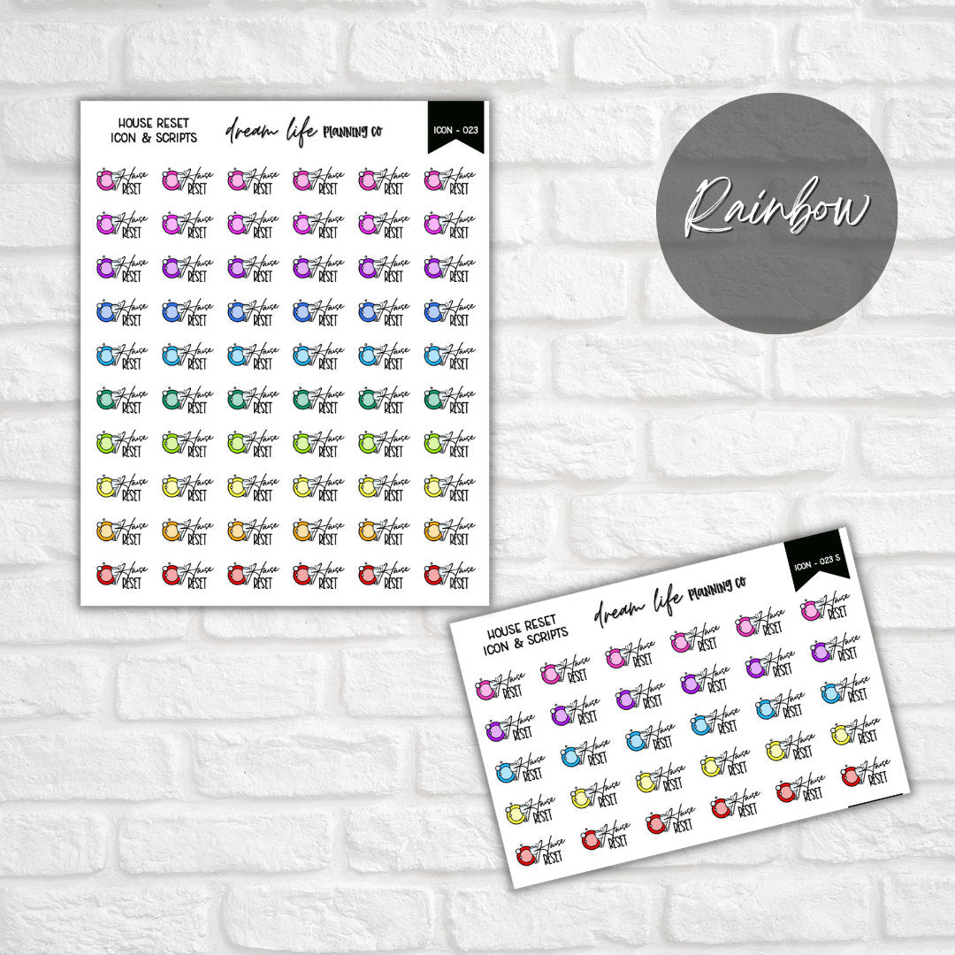 House Reset Planner Sticker, House Reset Stickers, Home Organisation Stickers, Bullet Journal Stickers, Planner Diary & Calendar Sticker