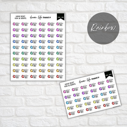 House Reset Planner Sticker, House Reset Stickers, Home Organisation Stickers, Bullet Journal Stickers, Planner Diary & Calendar Sticker