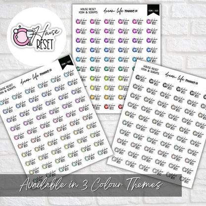 House Reset Planner Sticker, House Reset Stickers, Home Organisation Stickers, Bullet Journal Stickers, Planner Diary & Calendar Sticker