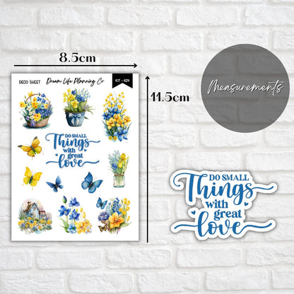 Deco Planner Stickers Butterfly and Flowers Decorative Planner Stickers for Bullet Journal Stickers Cute Planner Sticker Sheets EC Stickers